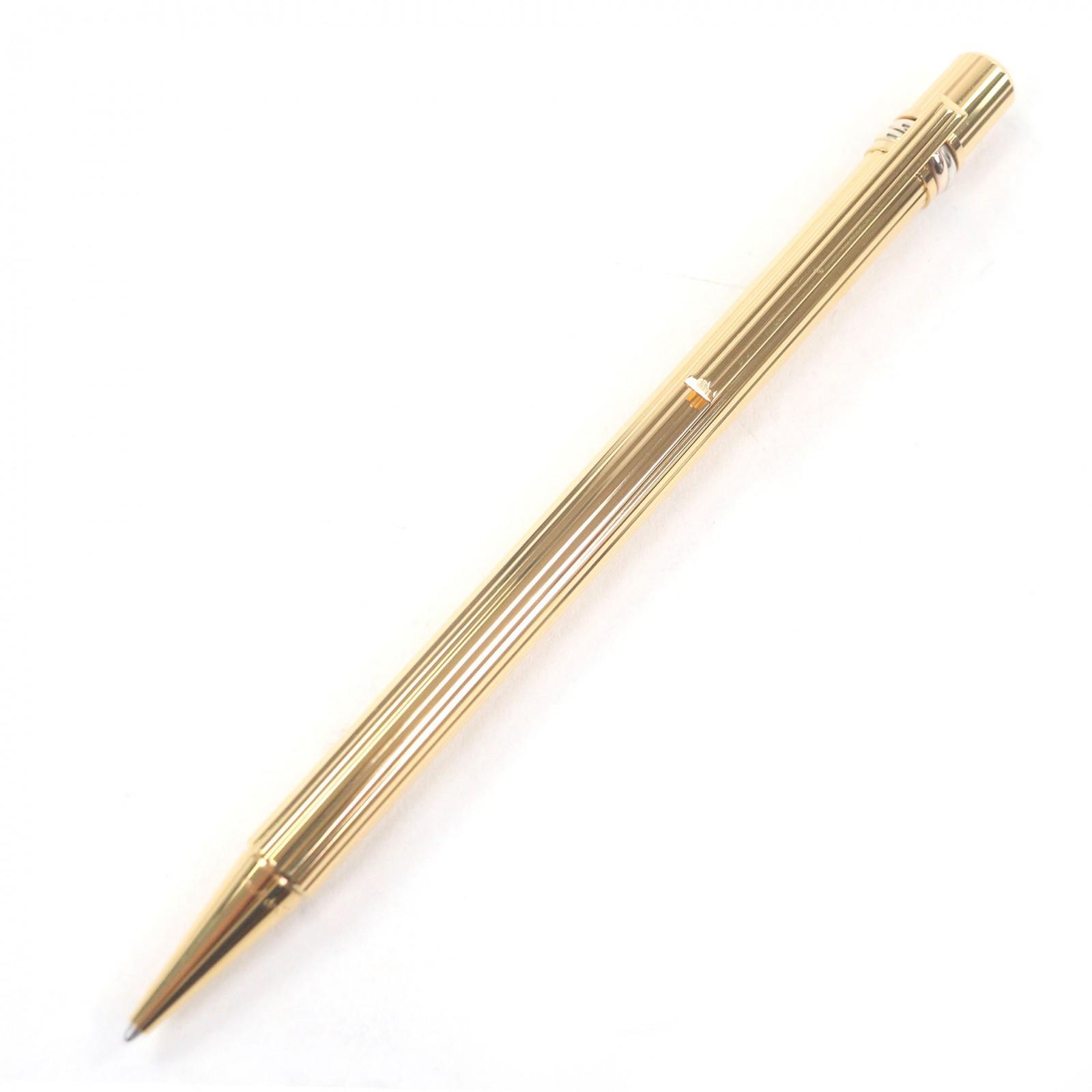 Great Cartier Ballpoint pen Trinity Twist Type gold mens Used