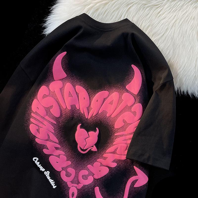 Dámské Retro tričko s potiskem ďábla, krátký rukáv - Vintage Cool letní styl