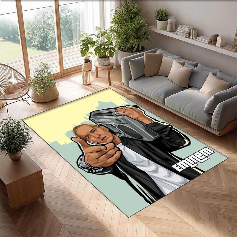Soft Crystal Velvet Floor Rug,Eminem Anti Slip Decorative Carpet, Plush Area Mat For Indoor Home Decoration
