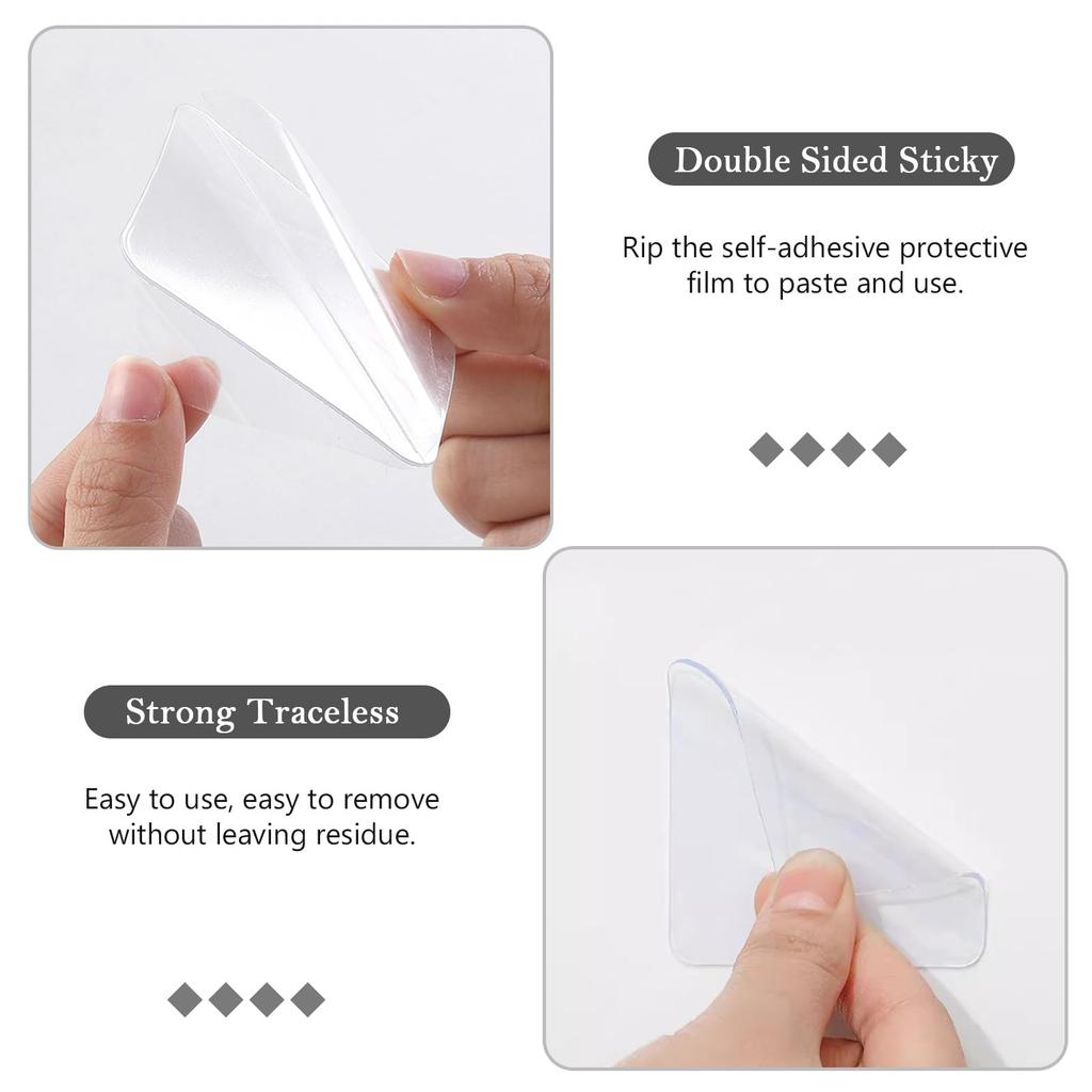 10Pcs Strong Double-Sided Adhesive Pads 2.4inch Waterproof Nano Gel Stickers for Wall Mount DIY Home Office Use