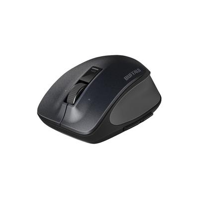 BUFFALO USB-Empfänger Kabellos BlueLED Premium Fit Maus Leise 5 Tasten M Größe Schwarz BSMBW505MBK (2,4 GHz)