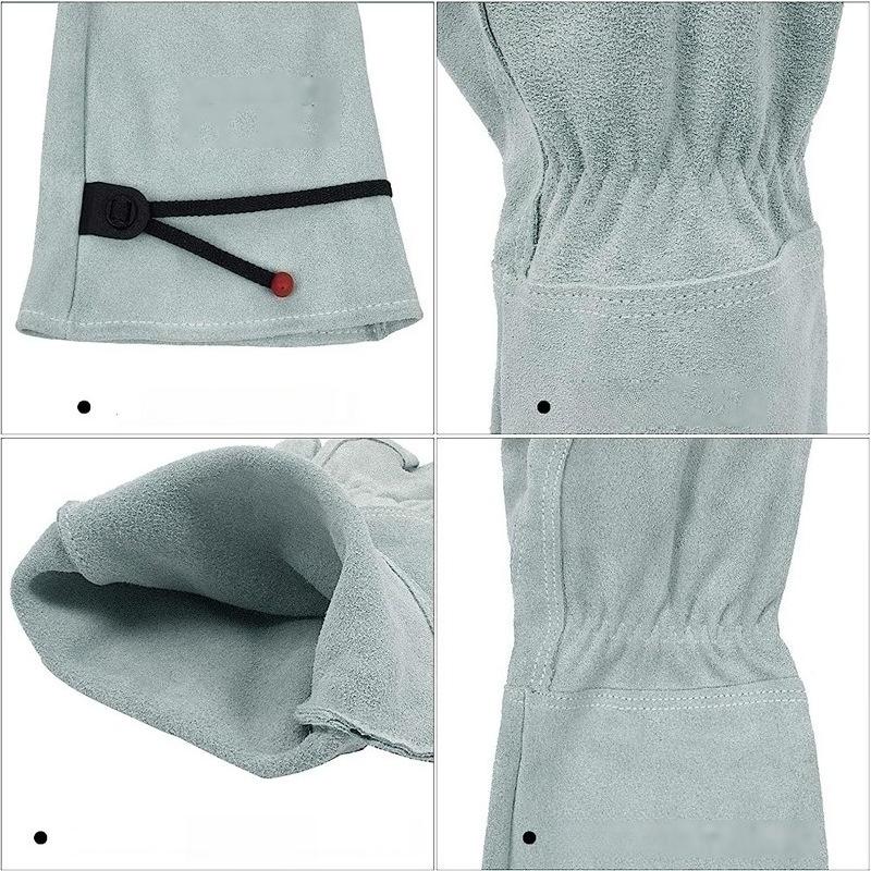 1 Pair Protective Cowhide Long Tube Gardening Gloves