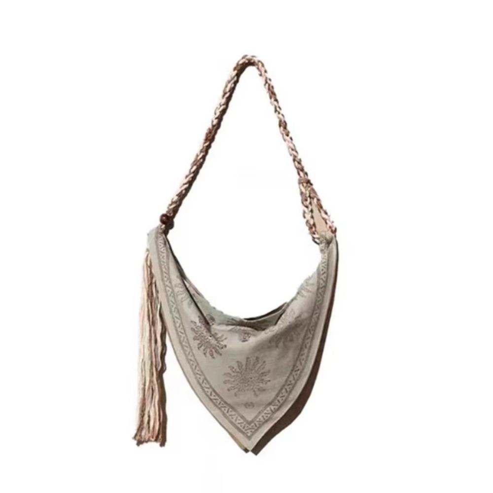 Linen Print Women Crossbody Bag Ethnic Style Retro Handbag Simple Messenger Bag  daily