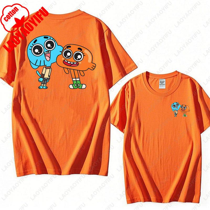 Animace Kreslený Gumball a Darwin Potisk Tričko Úžasný Svět Gumballa Tričko Nové Léto 2025 Kawaii Muž Žena Bavlněná Trička