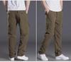 Men's Quick-Dry Multi-Pocket Loose Straight Overalls Plus Velvet Autumn/Winter Combat Pants