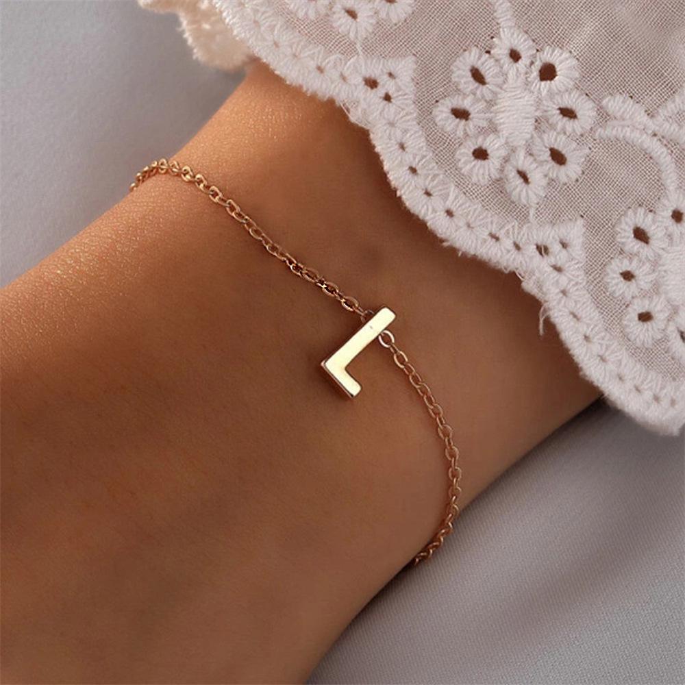 Gold-Plated Titanium Steel DIY Name Bracelet for Women – Versatile, Elegant Gift Jewelry