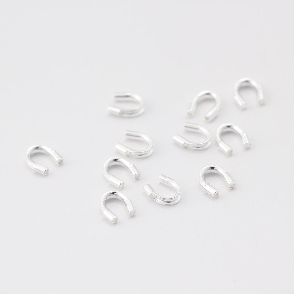 Silver U-Shaped Horseshoe Buckle Wire Protector for DIY Beading