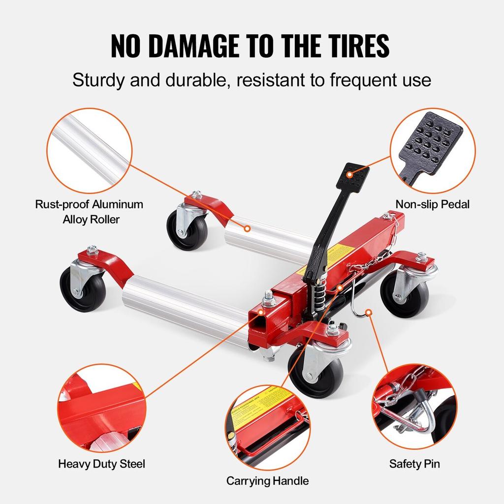 Wheel Dolly Heavy Duty Vehicle Positioning Tire Car Lifter 1500Lbs 4 Pack