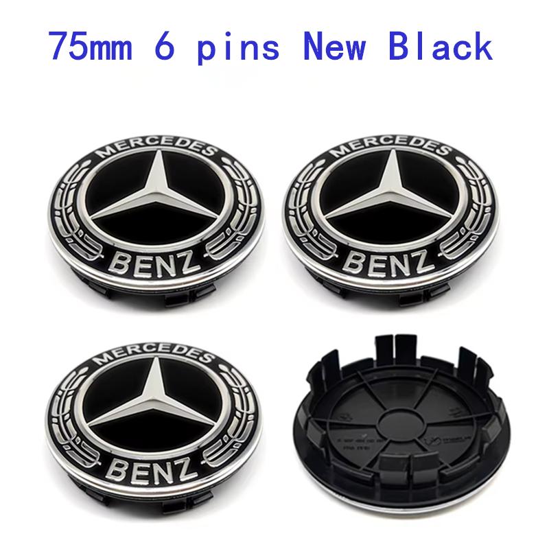 WVWGI1 Hot 2026 New For Benz 4 Pcs 3 6 Pins 65mm / 75mm Car Hub Center Caps For Mercedes Benz Wheel Center Cover Emblem Accessories A17