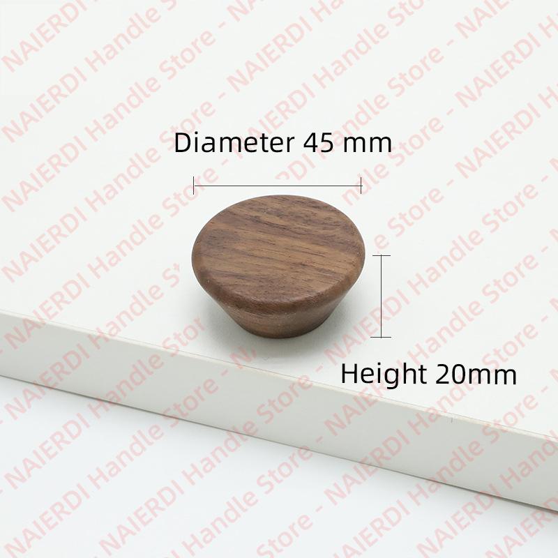 NAIERDI Solid Wood Cabinet Handles Modern Single Hole Wooden Pulls Octagon Round Knobs for Kitchen Cupboard Wardrobe Hardware
