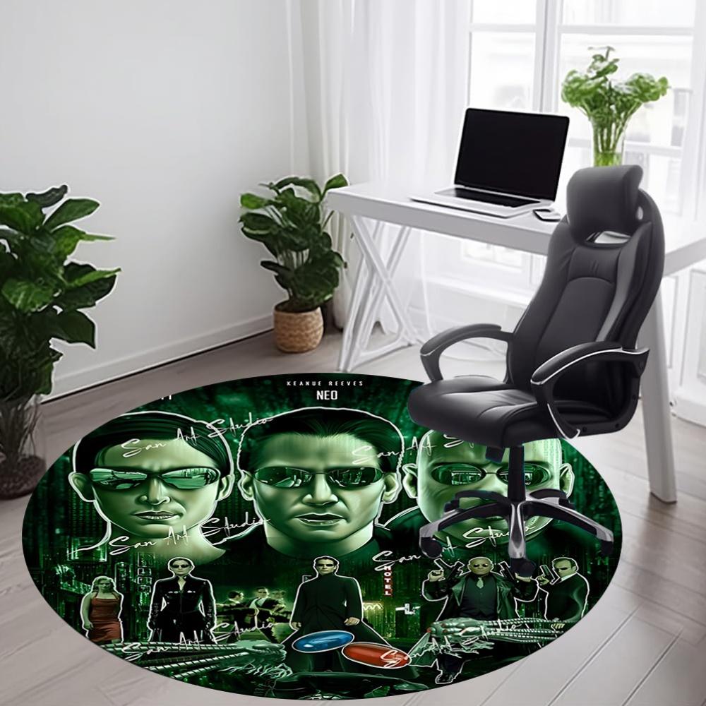 1pc THE Matrix Office Round Area Rug, Under Office Chairs Bedroom Living Room Home Decor, Room Deco, Available In Various Sizes