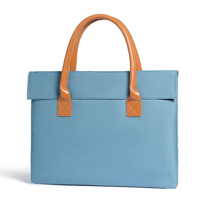 Simple Business Laptop Bag Men's and Women's PU Portable Briefcase Large Capacity Multi-layer File Bag