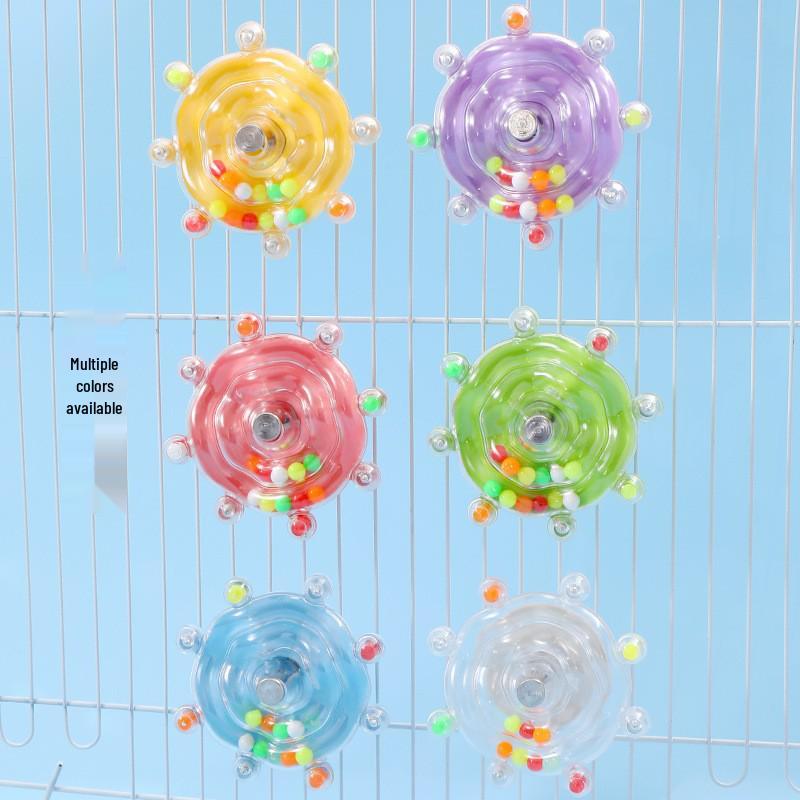 Parrot Spinner Fun: Flying Saucer Bird Toy for Boredom Relief and Chewing, Birdcage Decoration