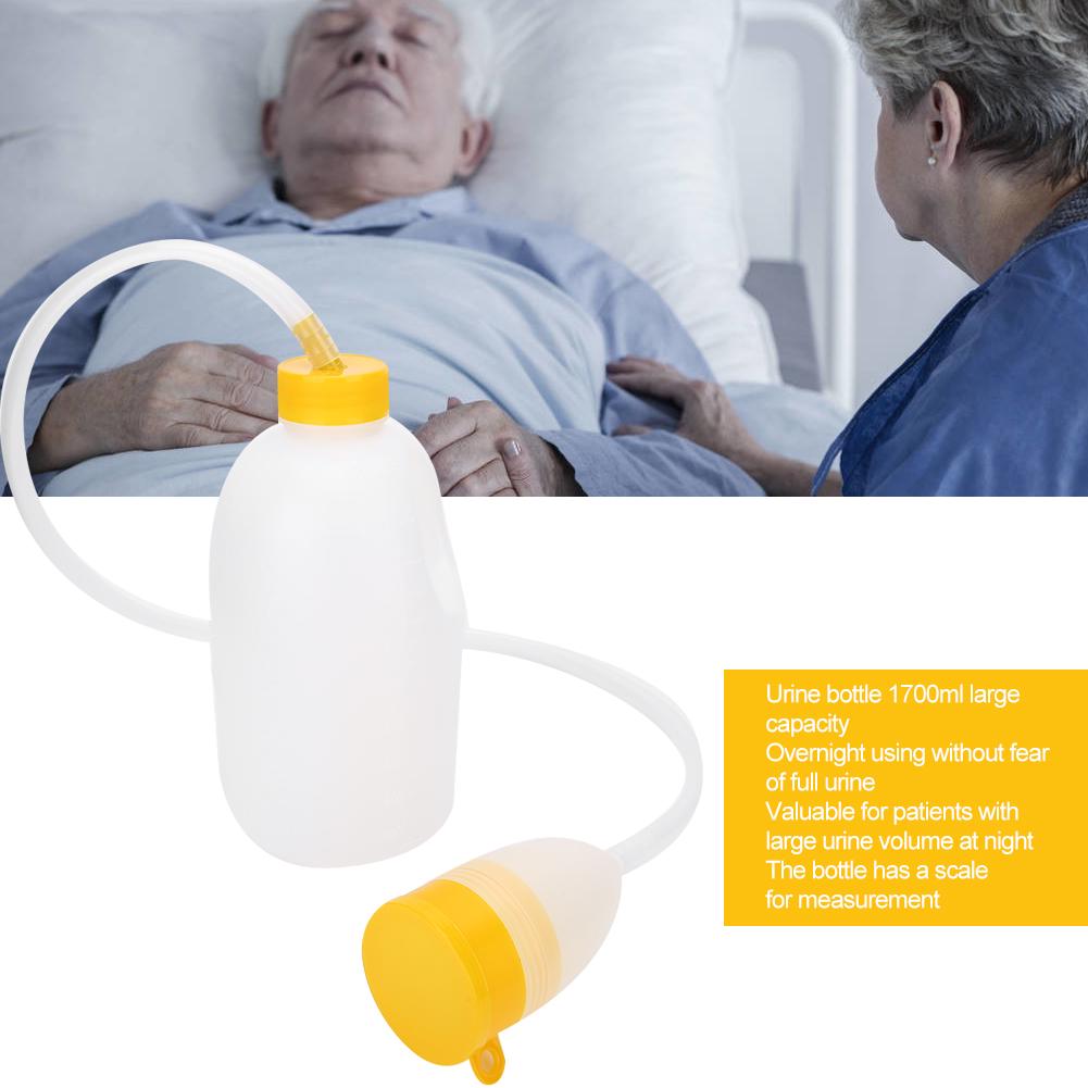 

PVC 1700ml Portable Home Hospital Male Pee Bottle Urine Collector Storage with Pipe