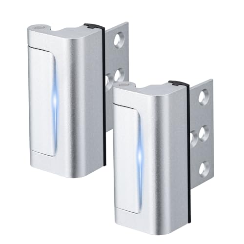 Home Security Door Lock 2 Piece Set Reinforced Steel Deadbolt for Apartment and House Protection Durable Silver Finish Guard Bar Safety Device for