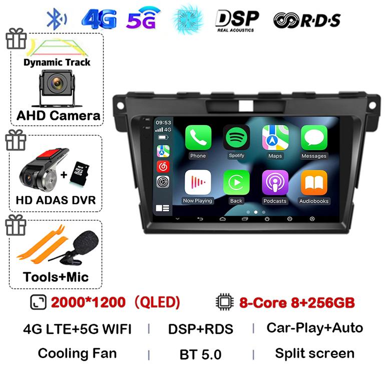 Android 14 Carplay For MAZDA CX-7 CX7 CX 7 2007 2008 2009 2010 2011 2012 2013 2014 Car Radio GPS Multimedia Video Player Stereo