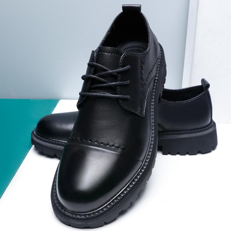 Herrenschuhe Koreanische Trendy Weiche Unterseite Weiche Oberfläche Business Inner Heighten Formelle Lederschuhe Mode Täglich Schwarze Freizeitschuhe