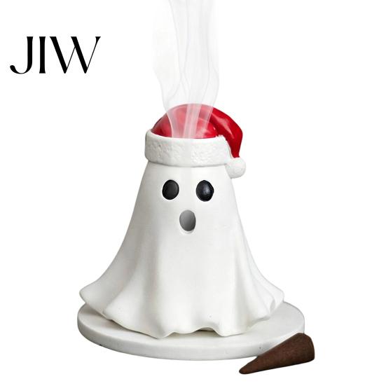 Incense Burner for Home Resin Ghost Burner, Christmas Hat Holder, with Halloween Decor Cones, Cone Holder Yoga Room Housewarming Presents
