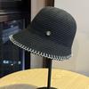 Korean-style solid color cotton fisherman hat for women, versatile for spring and summer, sun protection bucket hat, trendy bucket hat for outings