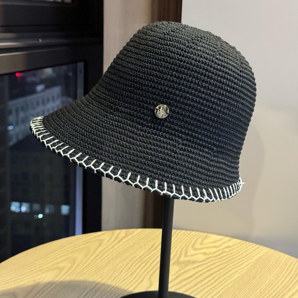 Korean-style solid color cotton fisherman hat for women, versatile for spring and summer, sun protection bucket hat, trendy bucket hat for outings