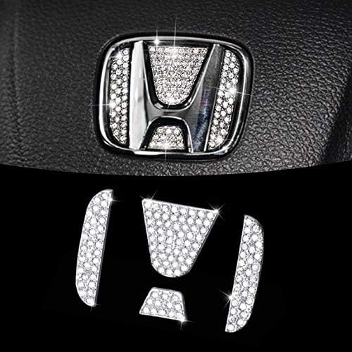Bling Steering Wheel Logo Cap for Honda DIY Diamond Crystal