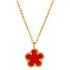 Stainless Steel Green Clover Plum Flower Pendant Necklace For Women Fashion Neck Chain Waterproof Jewelry Gift