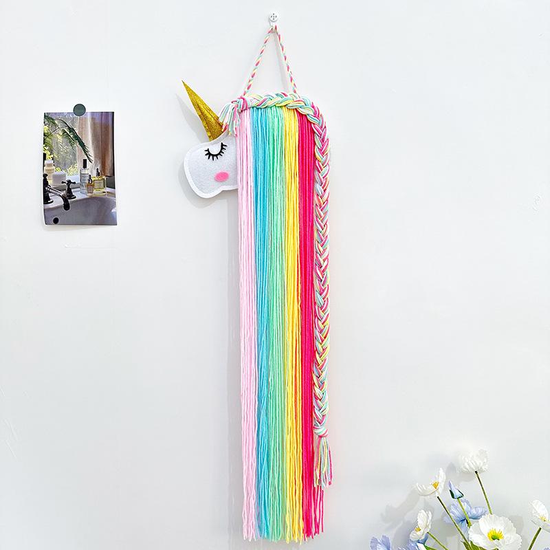 

Стойка для хранения детских заколок-единорогов - настенная фетровая голова животного для декора детской комнаты