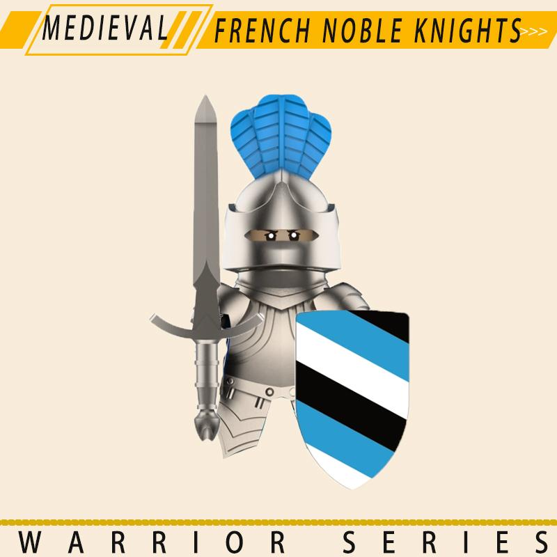 Medieval Military Knights Series Building Blocks Castle Army Soldier Figures Shield Sword Accessories Warrior Bricks Gifts Toys