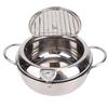 2.2/3.2/4.2L Deep Frying Pot with Thermometer Fryer Pot Mini Cooking Fryer  French Fries Frying