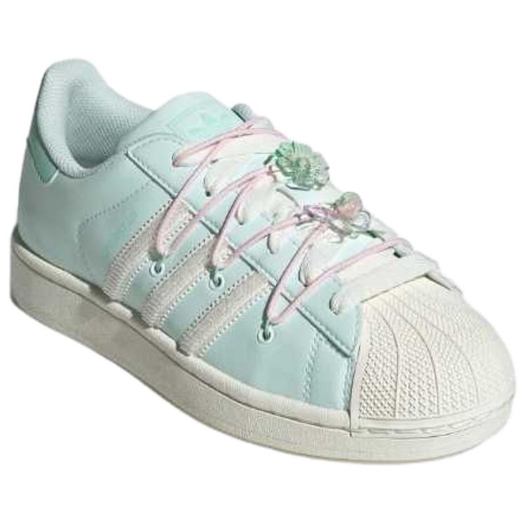 Adidas Originals Superstar 2 Abrasion Resistant Low top Skateboard Shoes Women's Green Sneakers JR1333