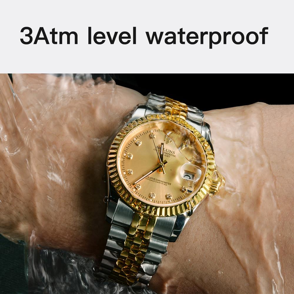 HOLUNS Reloj de Oro para Hombre de Diseñador Clásico de Lujo Acero Completo Japón MIYOTA Automático Mecánico de Cuerda Automática Reloj de Pulsera de Negocios