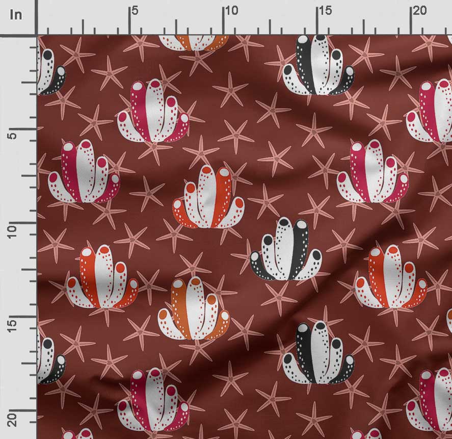 Soimoi Sea Shell Print, Cotton Cambric, Quilting Fabric prodávaná společností The Yard 42 Inch Wide, Medium Weight Cotton Fabric,