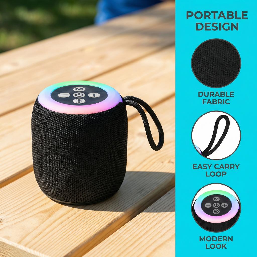 Altoparlanti Bluetooth Portatili, Altoparlante Bluetooth Wireless, Bassi Profondi, Altoparlanti da Esterno con Maniglia, Supporta Scheda TF per Esterno