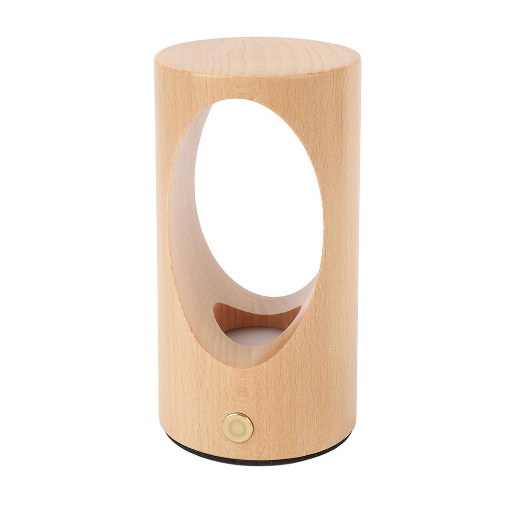 Baby Night Light Rechargeable LED Bedside Dimmable Wooden Table Lamp Kids Touch Lights for Nursery B