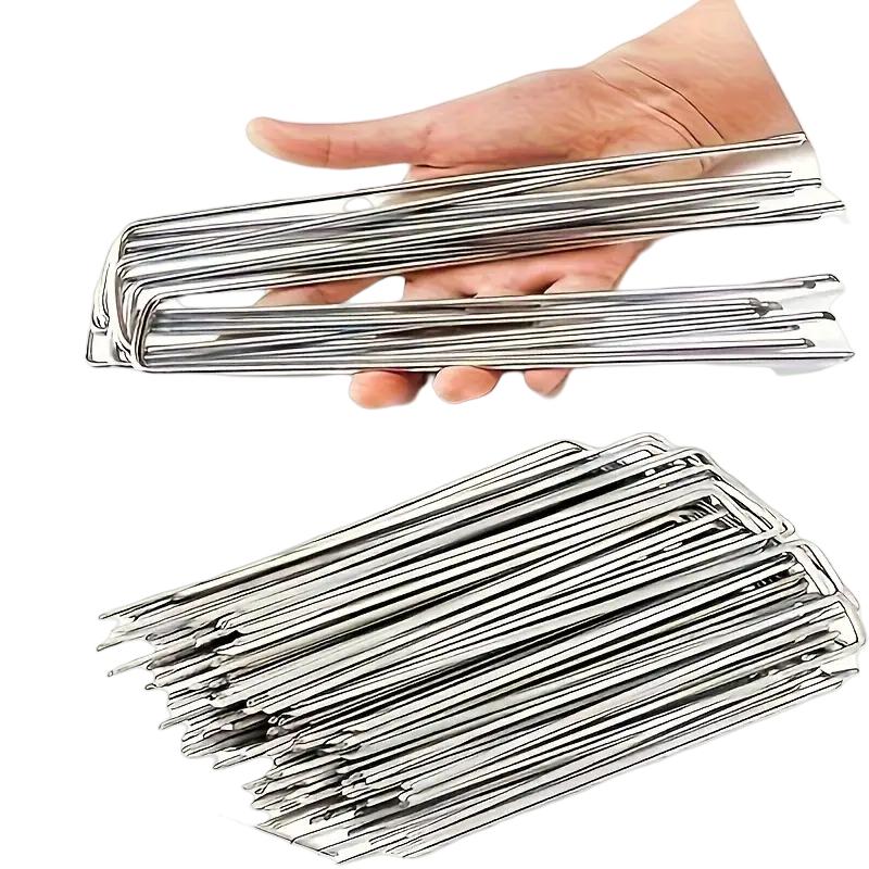 150pcs Landscape Staples, U-Shaped Garden Pins Garden Stakes Staples, Heavy Duty Yard Lawn Tent Stakes Securing Pegs For Weed Ba