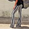 Women's Fashion Stripe Flare Pants With Pockets Casual Pants Yoga Dance Pants