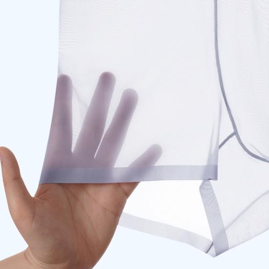 Herren Boxer Unterwäsche Elastisch Mittlere Taille Atmungsaktiv Slim Fit Shorts Slips Reine Farbe U-Konvex Design Ultra Dünn Nahtloses Netzgarn Panties Tägliche Kleidung