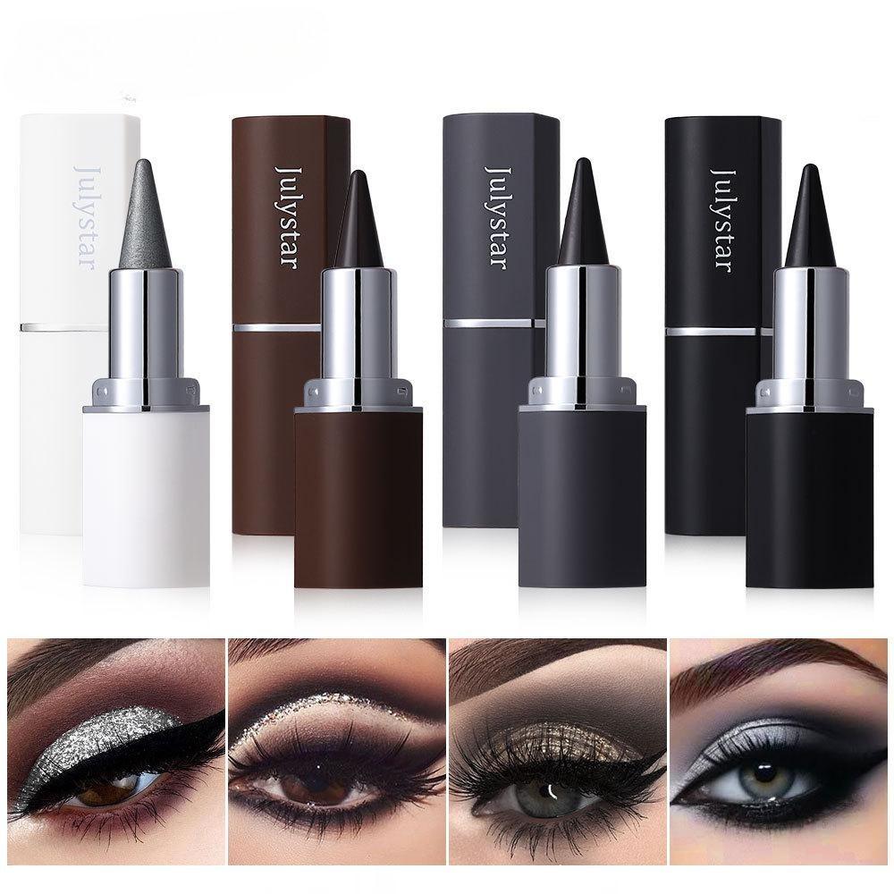 Waterproof Gel Eyeliner Stick Set, Matte Glitter Lipstick Shaped Eye Liner Cream, Long Lasting Smudgeproof Sweatproof Smokey Eye Makeup