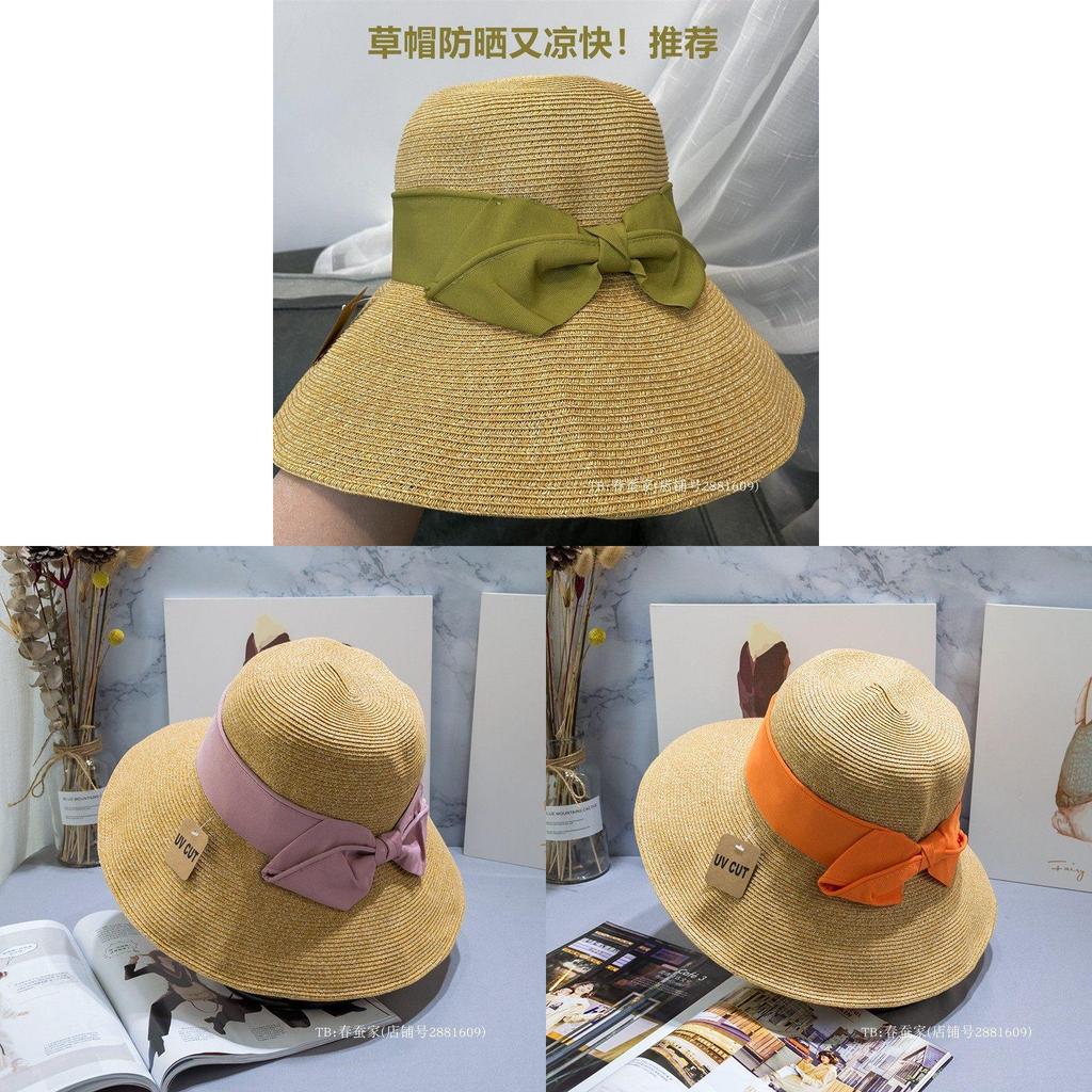 Uvcut Sun Hat For Women With Large Brim And Butterfly Bow Sun Protection Summer Fashion