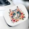 QT2013#15cm Adorable Cat and Floral Waterproof Car Decorative Decal, Suitable for Cars, Laptops, Bumpers, Glass Window Sticker
