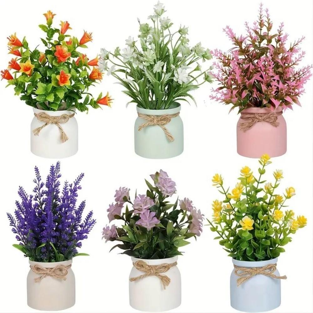 Plastic Artificial Flower Bonsai Fake Plant Flowers Potted Ornament Simulation Succulents Evergreen Bonsai Desktop Decoration
