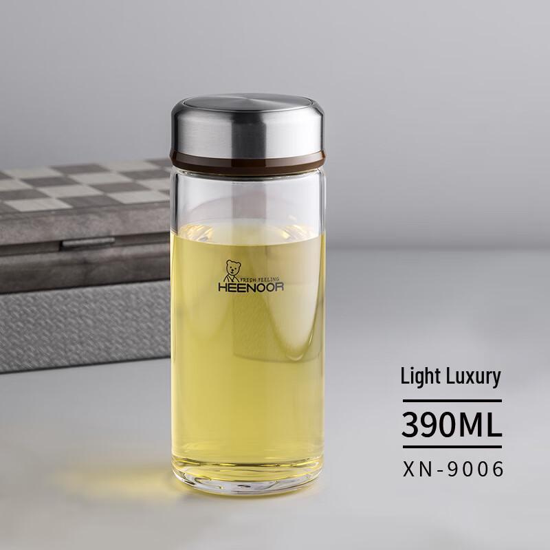 XINUO Portable Borosilicate Glass Water Bottle