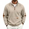Mens Casual Sweater With Knit Pattern And Stand Collar For Autumn Winter Outdoor Wear