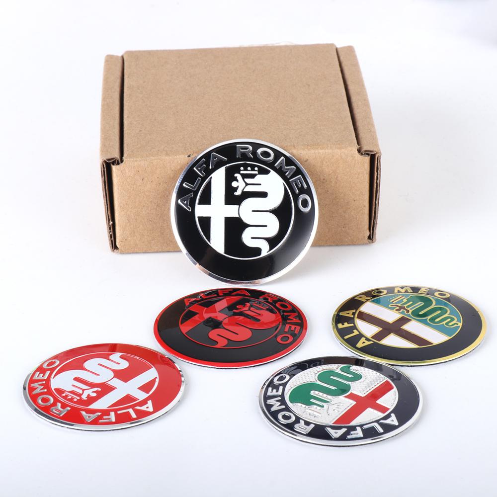 3D Car Steering Wheel Badge Replacement Emblem Decor For Alfa Romeo Giulia Stelvio Giulietta Interior Sticker Auto Accessories