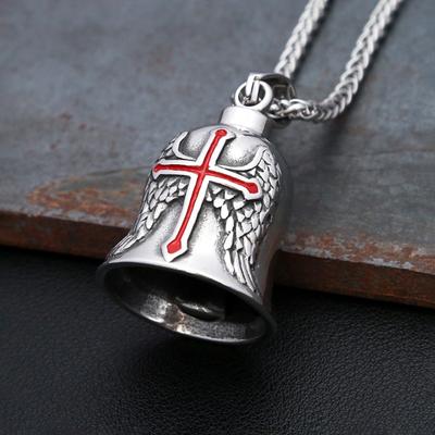 Vintage Fashion Stainless Steel Charm Riding Bell Pendant Necklaces for Men Motorcycle Rock Party Amulet Jewelry Gifts Wholesale