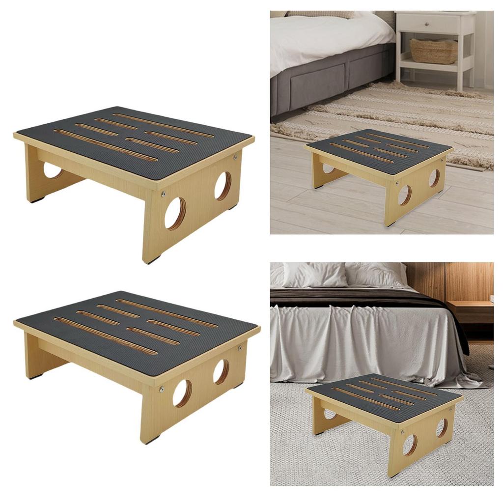 Wooden Step Stool 331 lbs Elderly Non Slip Footrest for Bedside Door Outdoor