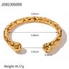 Jieding European & American Style Women's Stainless Steel Zircon Bracelet, Real Gold Plated. 