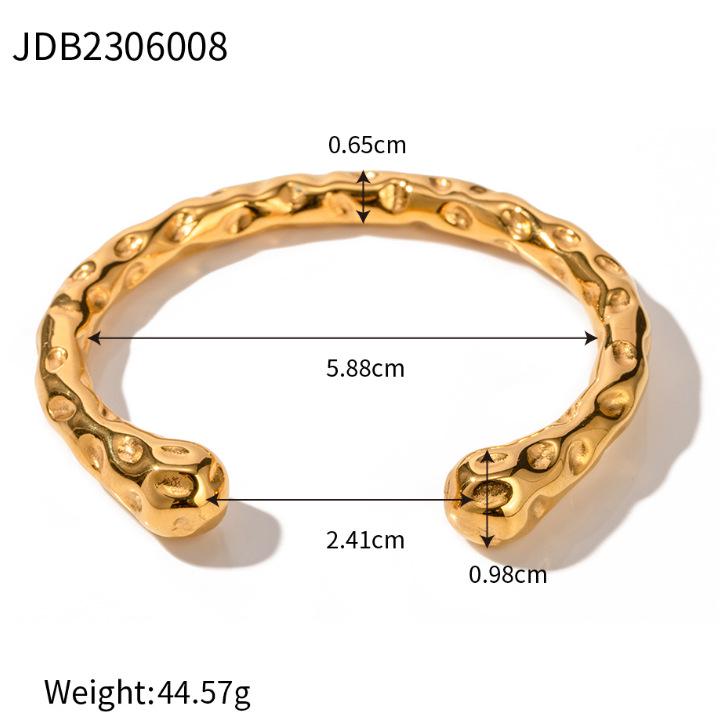 Jieding European & American Style Women's Stainless Steel Zircon Bracelet, Real Gold Plated. 