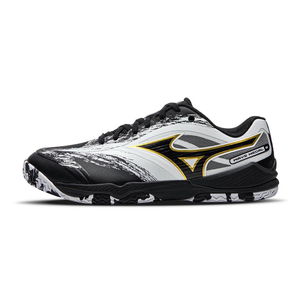 Mizuno Wave Medal 8 Comfortable Fit Low Top Table Tennis Shoes Unisex Sneaker White Black 81GA258212