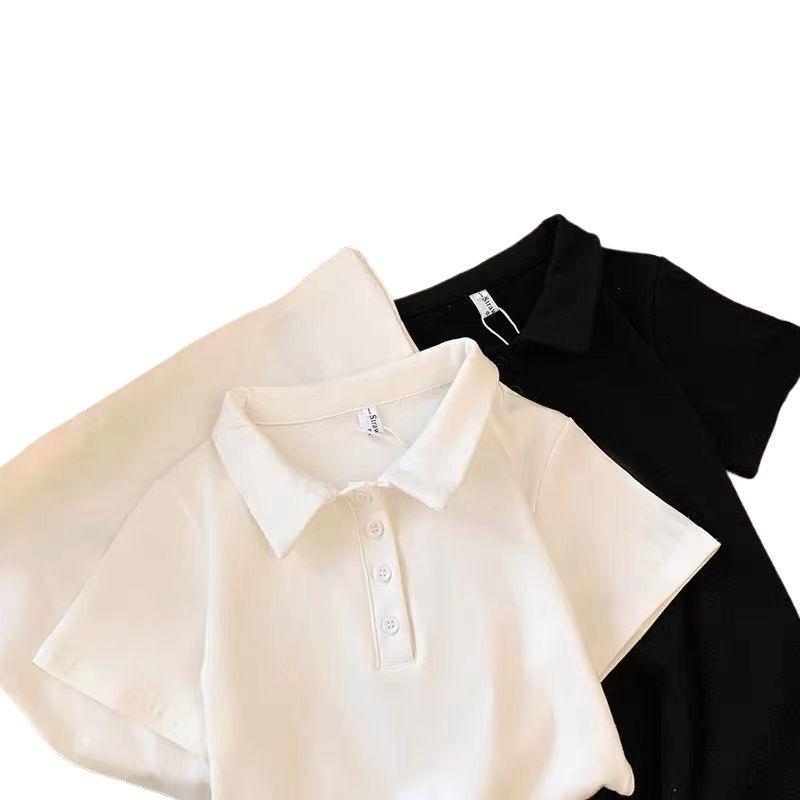 2026 Summer Pure Desire White Polo Collar Dress - Hip-Hugging Short Skirt for Women